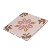 Braune, goldfarbene und rosa Blüten Fliese (Seite)