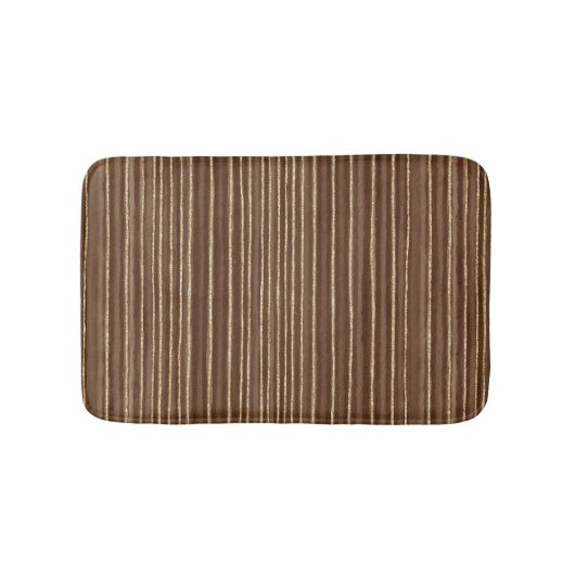 Braune Goldstreifen Badematte (Vorderseite)