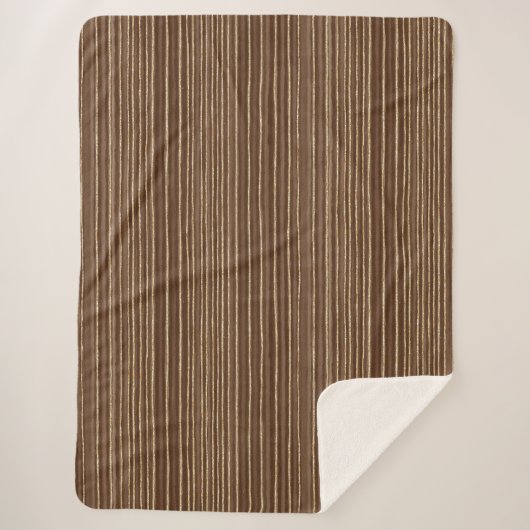 Braune Goldstreifen Weihnachten Sherpadecke (Vorderseite)