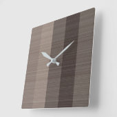 Braune graue Streifen Quadratische Wanduhr (Winkel)