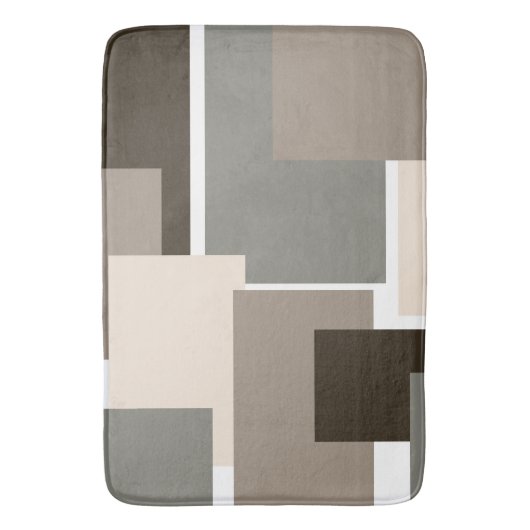 Braune, graue, Taupe und ElfenbeinRechtecke Badematte (Vorderseite Vertikal)