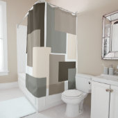 Braune, graue, Taupe und ElfenbeinRechtecke Duschvorhang (Beispiel)