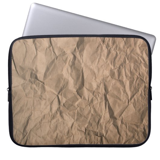 Braune, grob zerbrochene, gerecycelt Papiertextur Laptopschutzhülle (Vorderseite)