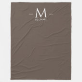 Braune große schwarze Monogramm Elegante Vorlage Fleecedecke (Vorderseite)