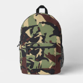 Braune grüne Camouflage Notebook Bedruckter Rucksack (Vorderseite)