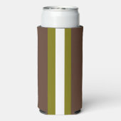 Braune, grüne und weiße Streifen Selters Dosenkühler (Seltzer Rückseite)