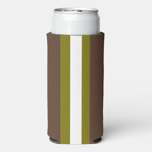 Braune, grüne und weiße Streifen Selters Dosenkühler (Seltzer Rückseite)