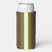 Braune, grüne und weiße Streifen Selters Dosenkühler (Seltzer Vorderseite)