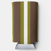 Braune, grüne und weiße Streifen Selters Dosenkühler (Vorderseite)