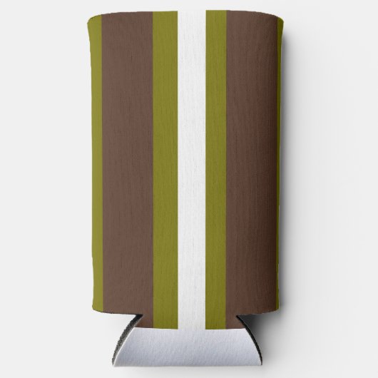 Braune, grüne und weiße Streifen Selters Dosenkühler (Vorderseite)