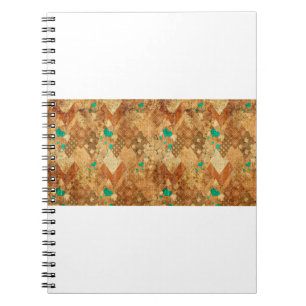 Braune Grunge Steppdecke mit Sternen und Notizblock