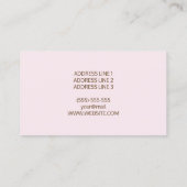 Braune Haare Frau in rosa Friseur Visitenkarte (Rückseite)