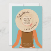 Braune Haare Letzte Splash Bachelorette Pool Party Einladung (Vorderseite)
