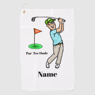 Braune Haare Männlich Golfer Par-T-Shirt Typ Golf  Golfhandtuch
