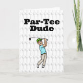 Braune Haare Männliche Golfer Grußkarte Karte (Vorderseite)