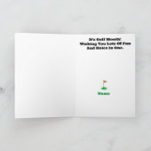 Braune Haare Männliche Golfer Grußkarte Karte (Innenseite)