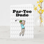 Braune Haare Männliche Golfer Grußkarte Karte (Gelbe Blume)