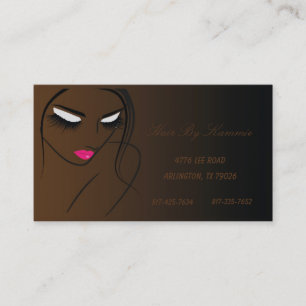 Braune Haare, Nagel, Make-up-Visitenkarte Visitenkarte