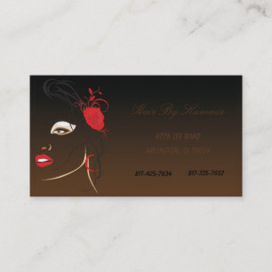 Braune Haare, Nagel, Make-up-Visitenkarte Visitenkarte
