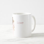 Braune Haare Rosa Kleid Liebe Kaffeetasse (VorderseiteRechts)