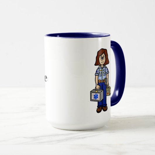 Braune Haare Weibliche EMS Paramedische Tasse (VorderseiteRechts)