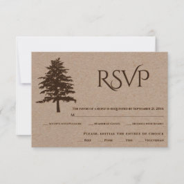 Braune Hartpapier Hochzeit RSVP-Karte RSVP Karte