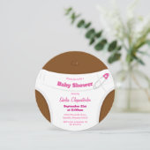 Braune Haut und Windelfarbe| Einladung zur Kinderd (Stehend Vorderseite)