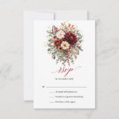Braune Herbstblumen Boho Eukalyptus RSVP Karte (Vorderseite)