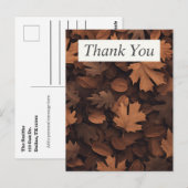 Braune Herbstlaub Danke, Card Postkarte (Vorne/Hinten)