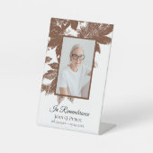 Braune Herbstlaube Feier zur Beerdigung des Lebens Sockelschild (Vorderseite)