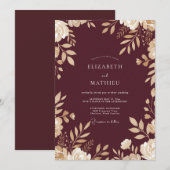Braune herbstliche Hochzeit Einladung (Vorne/Hinten)