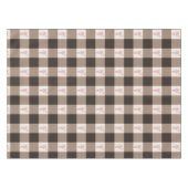 Braune Herz-Gingham-Tischdecke Tischdecke (Vorderseite (Horizontal))