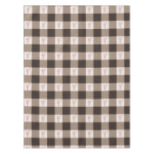 Braune Herz-Gingham-Tischdecke Tischdecke (Vorderseite)