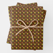 braune Herzen Geschenkpapier Set (Beispiel)