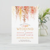 Braune Hochzeit im Herbst Einladung (Stehend Vorderseite)