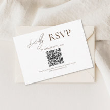 Braune Hochzeits-RSVP-Karten, bei denen das Foreve