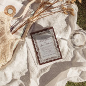 Braune Hochzeitseinladung mit QR-Code im altmodisc Einladung