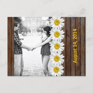 Braune Holz-Gänseblümchen-Kette Foto Save-the-Date Ankündigungspostkarte