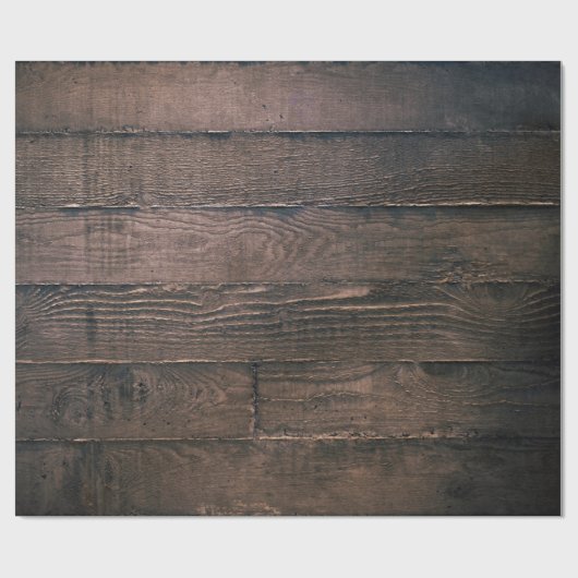 Braune Holzbretter Geschenkpapier (Flach)