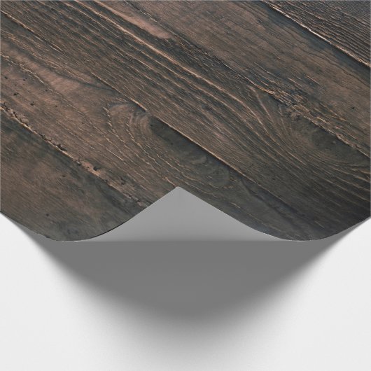 Braune Holzbretter Geschenkpapier (Ecke)