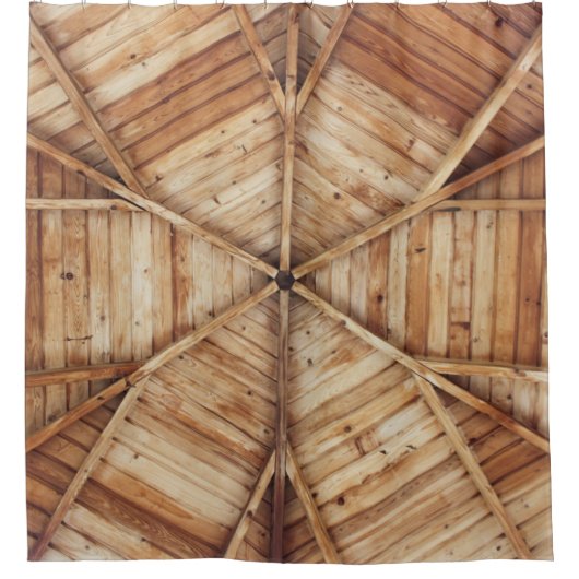 Braune Holzdecke Duschvorhang (Vorderseite)