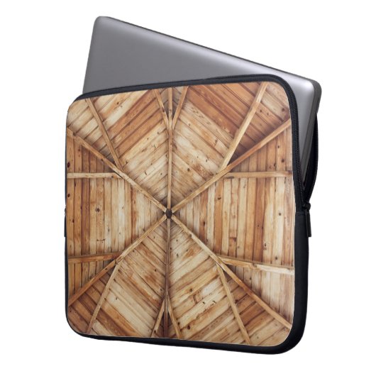Braune Holzdecke Laptopschutzhülle (Vorderseite Links)