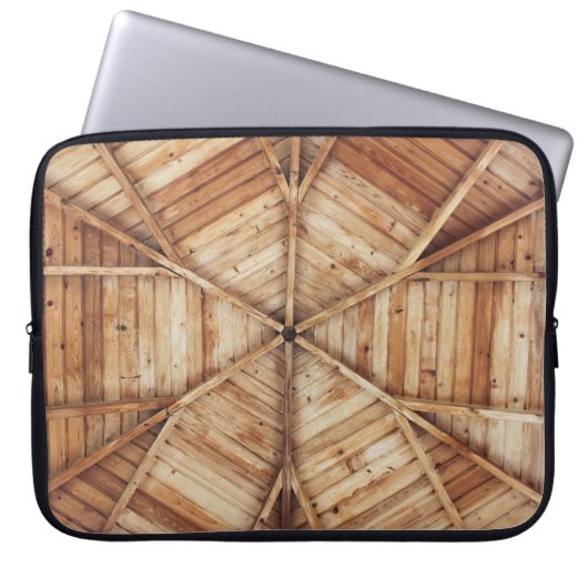 Braune Holzdecke Laptopschutzhülle (Vorderseite)