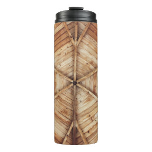 Braune Holzdecke Thermosbecher