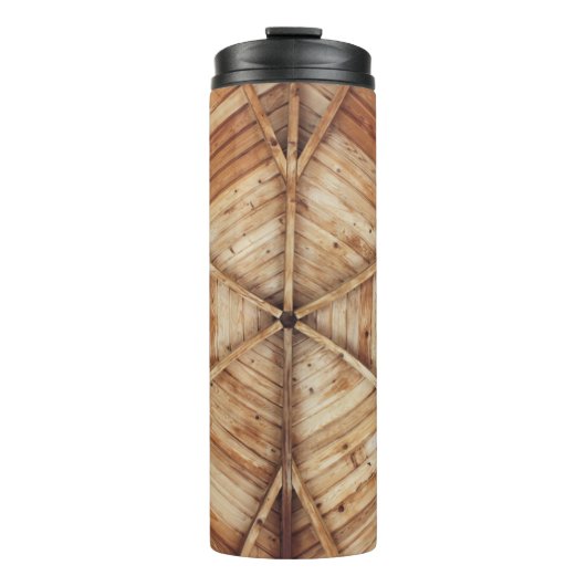 Braune Holzdecke Thermosbecher (Vorderseite)