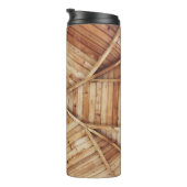 Braune Holzdecke Thermosbecher (Nach rechts gedreht)