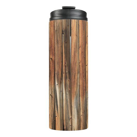 Braune Holzfläche Thermosbecher (Vorderseite)