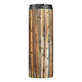 Braune Holzfläche Thermosbecher (Rückseite)