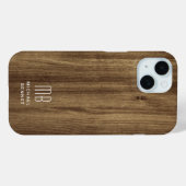 Braune Holzoptik mit Monogramm Case-Mate iPhone Hülle (Rückseite (Horizontal))