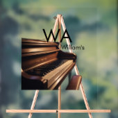 Braune Holzpiantasten - Monogrammname Acrylschild (Neutral)
